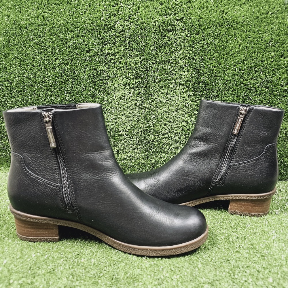 Dansko Daisie Black Leather Zip Pull On Ankle Boots Waterproof Womens 39 US 9 - Picture 5 of 8